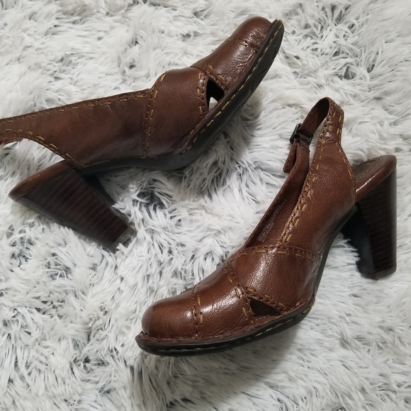 Born heels brown round toe slingback size 8 - Picture 8 of 8